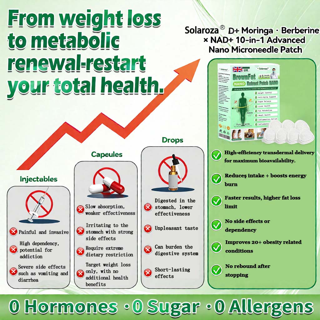 🎁Official Store | 🍋Solaroza® Moringa & Berberine 10-IN-1 Advanced Nano Microneedle 1 Patch (Once Daily, visible changes in 7 days) ✅ Obesity, Diabetes, Sleep Apnea, And Joint Issuess