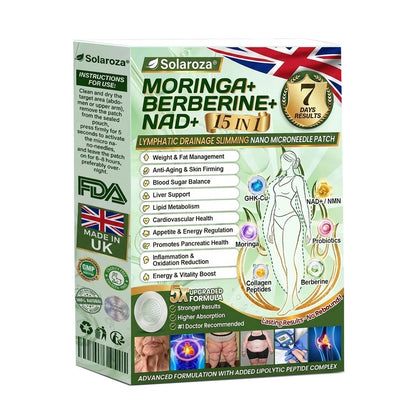 🎁Official Store | 🍋Solaroza® Moringa & Berberine 10-IN-1 Advanced Nano Microneedle 1 Patch (Once Daily, visible changes in 7 days) ✅ Obesity, Diabetes, Sleep Apnea, And Joint Issuess