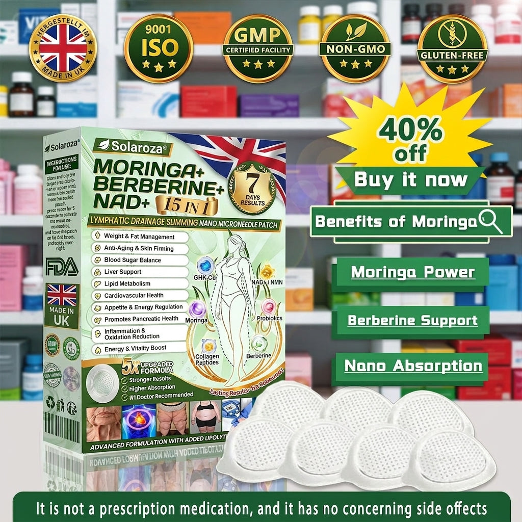 🎁Official Store | 🍋Solaroza® Moringa & Berberine 10-IN-1 Advanced Nano Microneedle 1 Patch (Once Daily, visible changes in 7 days) ✅ Obesity, Diabetes, Sleep Apnea, And Joint Issuess